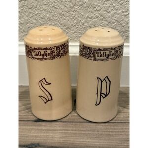 Large Vintage Tower Tally Ho Salt and Pepper Shakers Decor